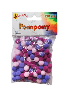 Pompony kolorowe mix fioletowy 120 szt Shan SP03 - Shan