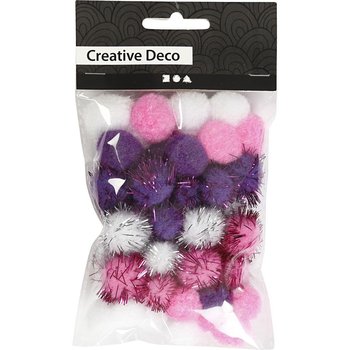 Pompony, Zestaw różowy - Creativ Company A/S