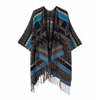 PONCHO Ponczo KOWBOJSKIE pocahontas Szal Narzuta Western tkane Boho Inna marka