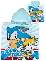 Ponczo poncho ręcznik z kapturem Sonic
