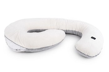 POOFI Pokrowiec na poduszkę ciążową Minky kolor: kremowo-szary - Poofi