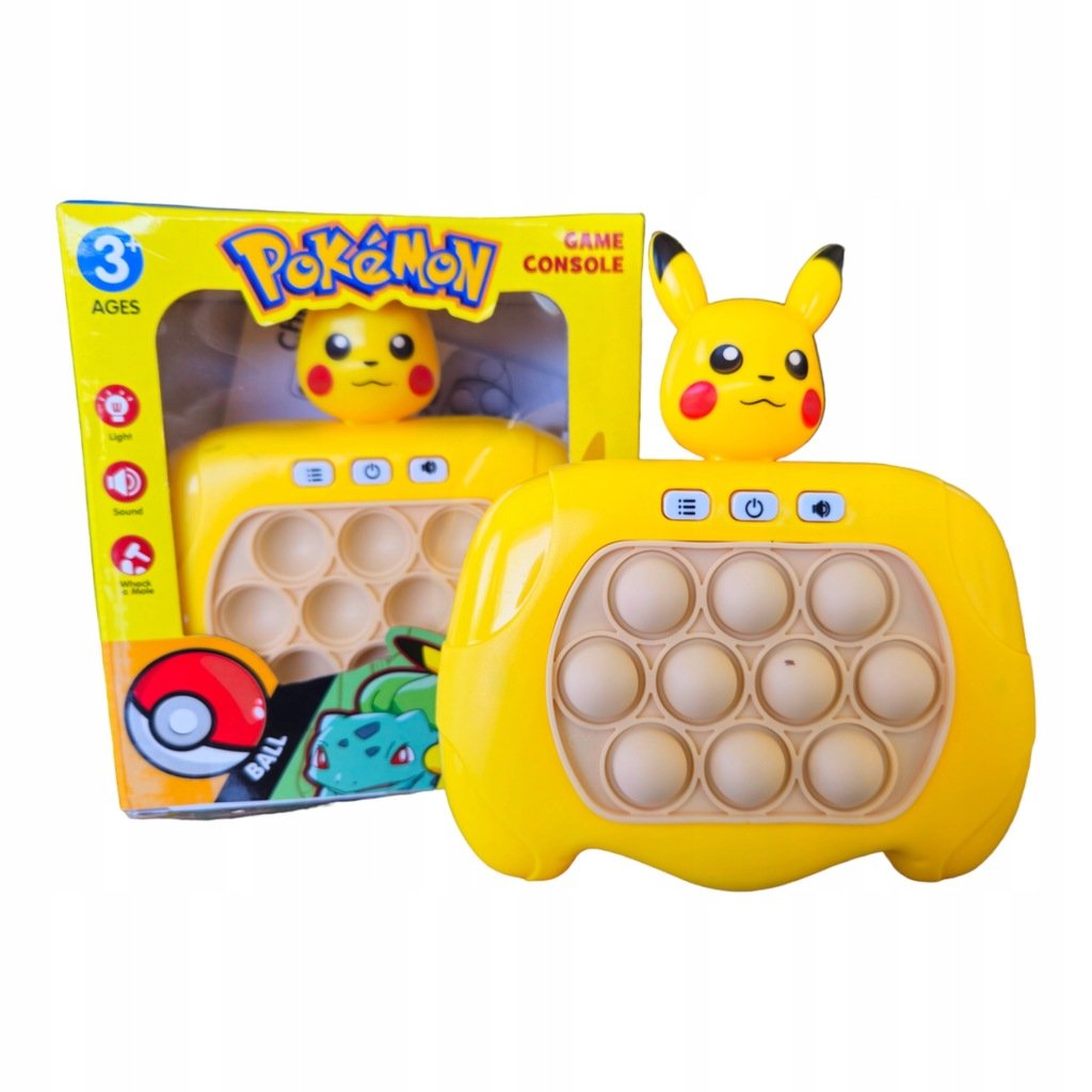 Pop it gra pikachu zręcznościowa elektroniczna pokemon popit + baterie
