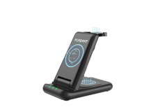 Popgmmt 3 w 1 stacja ładująca bezprzewodowa do urządzeń czarny