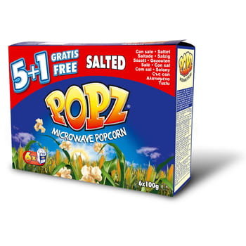 Popz Popcorn Do Mikrofalówki Solony 6 W Cenie 5 600 G - Inna marka