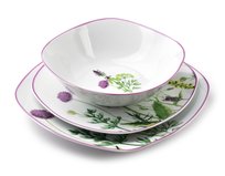 Porcelanowy komplet obiadowy dla 6 osób 18 el. Talerz Talerzyk Miska 550 ml