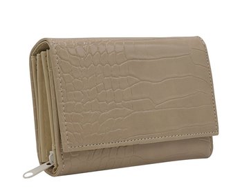 Portfel Damski Poziomy Ze Skóry Ekologicznej, Wzór Krokodylej Skóry - Cedar