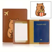 Portfel Etui Pokrowiec na Paszport Kapibara Popcorn Brązowy Inna marka