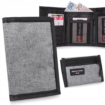 Portfel Męski Parciany PHILIP Mały i Pojemny SZARY MELANŻ Pako Jeans - Pako Jeans