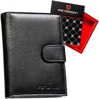 Portfel męski skórzany duży PETERSON na karty RFID czarny