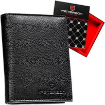 Portfel męski skórzany PETERSON na karty RFID czarny