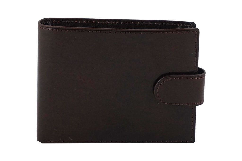 Barberini's Portfel skórzany męski - Barberini's - Brązowy ciemny