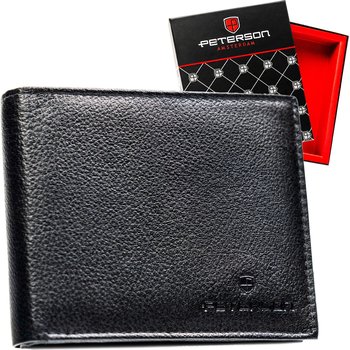Portfel skórzany męski czarny elegancki ze skóry duży na prezent Peterson - Peterson