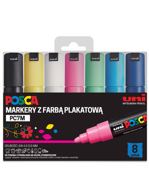 Posca, Markery z farbą plakatową, 8 sztuk - POSCA