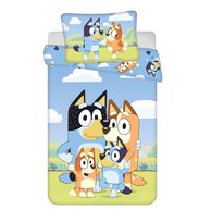 Pościel 100x135 Bluey Pieski niebieska poszewka 40x60