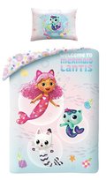 Pościel 100x135 Koci domek Gabi Gabby`s Dollhouse miętowa poszewka 40x60 100% bawełna Halantex