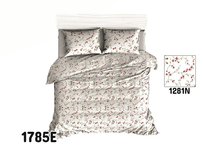 Pościel 140x200 gałązki kwiatki drobne czerwone Classic