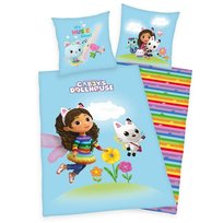 Pościel 140X200 Koci Domek Gabi Niebieska Kolorowa Poszewka 70X90 H23