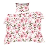 Pościel 140x200 kwiaty pudrowa różowa Classic