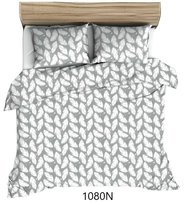 Pościel 140x200 szara biała piórka 1080 N bawełna Max