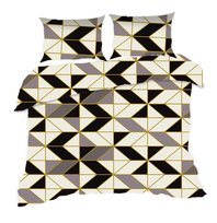 Pościel 160x200 geometria kremowa szara czarna Classic
