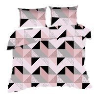 Pościel 160x200 geometria pudrowa czarna Classic