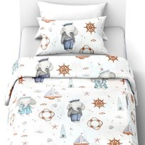 Pościel antyalergiczna SENSE 120x200+1x40x60 BAWEŁNA Słoń Marynarz