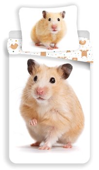 Pościel bawełniana 140x200 Chomik z chomikiem chomiki Hamster biała beżowa 4706 poszewka 70x90 - Jerry Fabrics