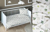 Pościel bawełniana 140x200 krokodyle beżowa zielona dziecięca zapinana na suwak KARO Bawełna Max