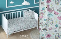 Pościel bawełniana 140x200 pieski aloha miętowa dziecięca zapinana na suwak KARO Bawełna Max