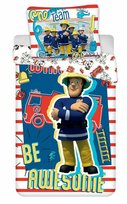 Pościel bawełniana 140x200 Strażak Sam 0332 Straż Pożarna poszewka 70x90 dziecięca Fireman Sam wóz strażacki psy 101 dalmatyńczyków helikopter