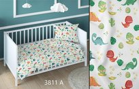 Pościel bawełniana 160x200 dinozaury biała kolorowa dziecięca zapinana na suwak KARO Bawełna Max