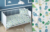 Pościel bawełniana 160x200 dinozaury biała niebieska dziecięca zapinana na suwak KARO Bawełna Max