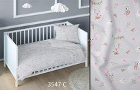 Pościel bawełniana 160x200 króliki szara różowa dziecięca zapinana na suwak KARO Bawełna Max