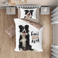 Pościel bawełniana 160x200 młodzieżowa 100% BAWEŁNA Piesek Border Collie Faro