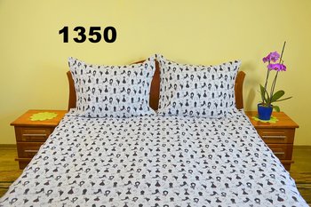 Pościel Bawełniana 160x200 Wzór Bielawa czarne koty - Kobi