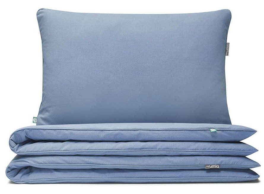 pościel bawełniana basic niebieski 200x200 + 2x50x60 mumla