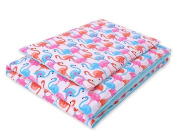 Pościel dla dzieci 2-częściowa bawełniana 120x90 cm - kolorowe flamingi - Bobono