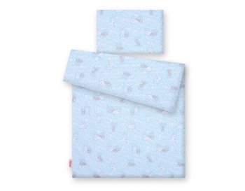 Pościel dla niemowląt 2-częściowa bawełniana - króliczki niebieskie - Bobono