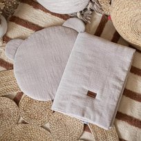 Pościel dla niemowląt Muślinowa 55x75 | Beżowa A’la Len komplet do wózka