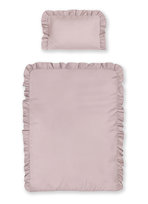 Pościel do łóżeczka z falbanką różowa 90x120 Detexpol