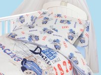 Pościel Do Łóżeczka Z Ochraniaczem 100X135 Sweet Mix Racing Blue