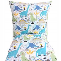 POŚCIEL DZIECIĘCA 120x160 BAWEŁNIANA KOMPLET POLSKA 2 ELEMENTY DINOZAURY