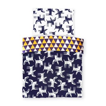 POŚCIEL DZIECIĘCA DO ŁÓŻECZKA 100% BAWEŁNA 90x120 + 40x60 RENIFERY GRANAT - Darymex