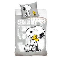 Pościel Dziecięca Snoopy 150x210+50x60 z Pieskiem i Woodstockiem