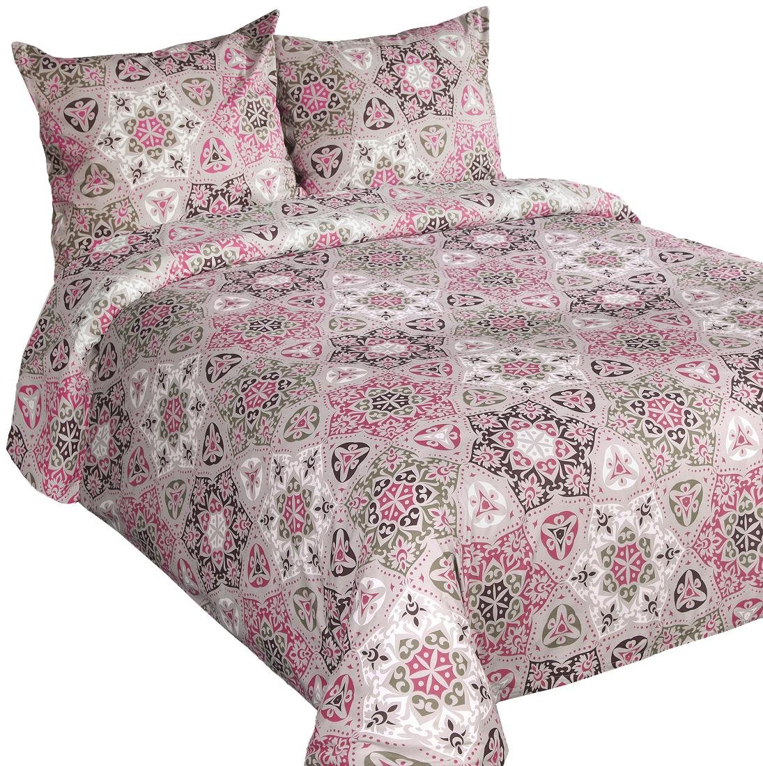 Pościel EUROFIRANY, różowa, 160x200 cm, 3-elementowa