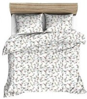 Pościel flanelowa 160x200 biała kwiatuszki żółte czerwone 1126 Flanela Max