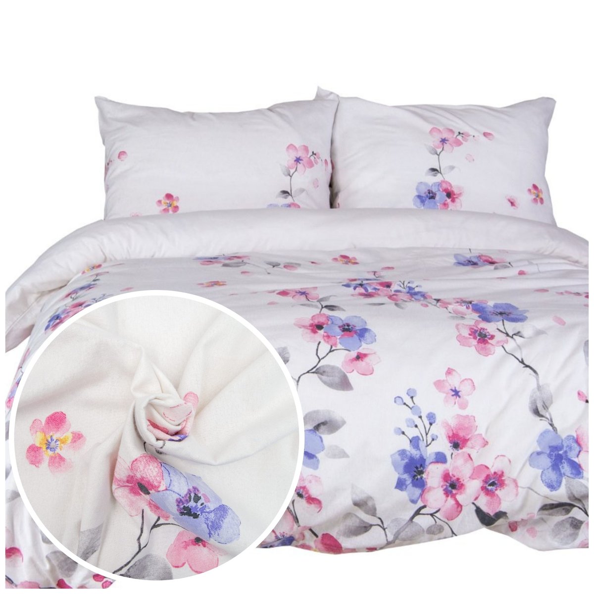 Pościel Flanelowa 160X200 Flanela Gruba Biały W1501/1 beddfy Sklep