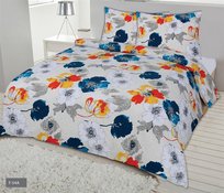 Pościel flanelowa MATEX, beżowa w kwiaty, 2x 70x80 cm, 220x200 cm