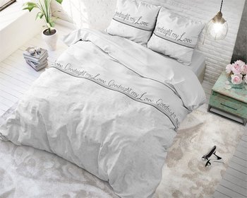 Pościel ROYAL TEXTIL Sleeptime Goodnight My Love, biała, 200x220 cm, 3 elementy - Royal Textil
