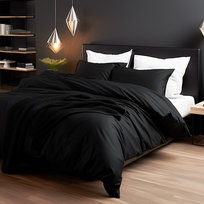 Pościel satynowa 200x220 Darymex, 100% bawełna, Satynlove, jednokolorowa, czarna